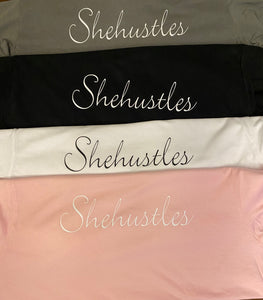 Shehustles Script Logo T-Shirt