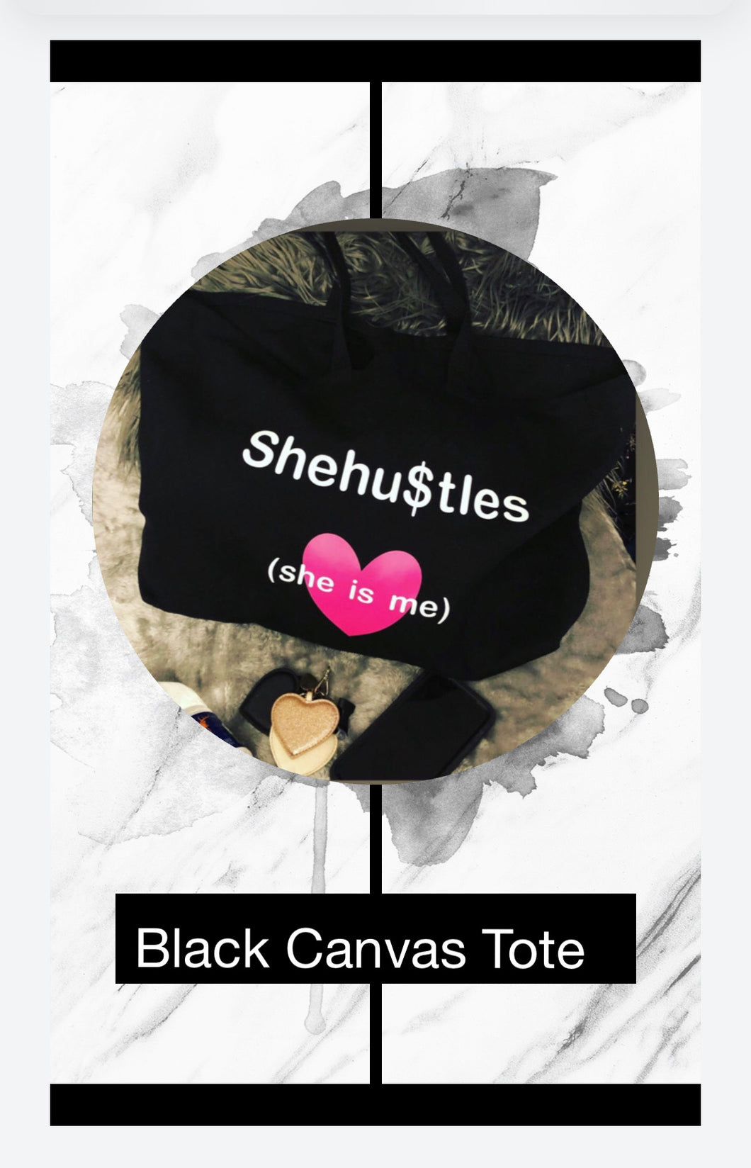 Shehu$tles (she is me)  Every Day Extra Large Canvas Tote Bag