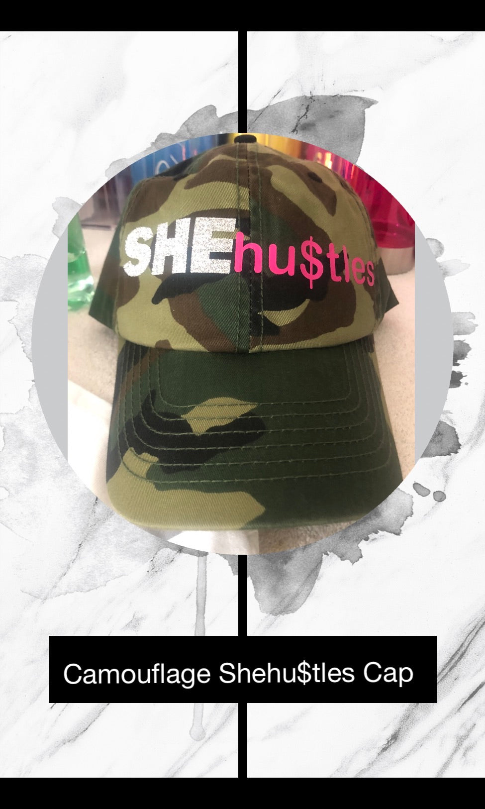 Shehu$tles Camo Logo Cap